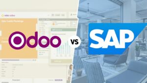 Odoo y SAP, comparación visual de software empresarial.