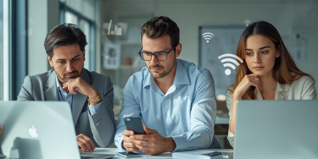 Profesionales eligiendo proveedor de telecomunicaciones