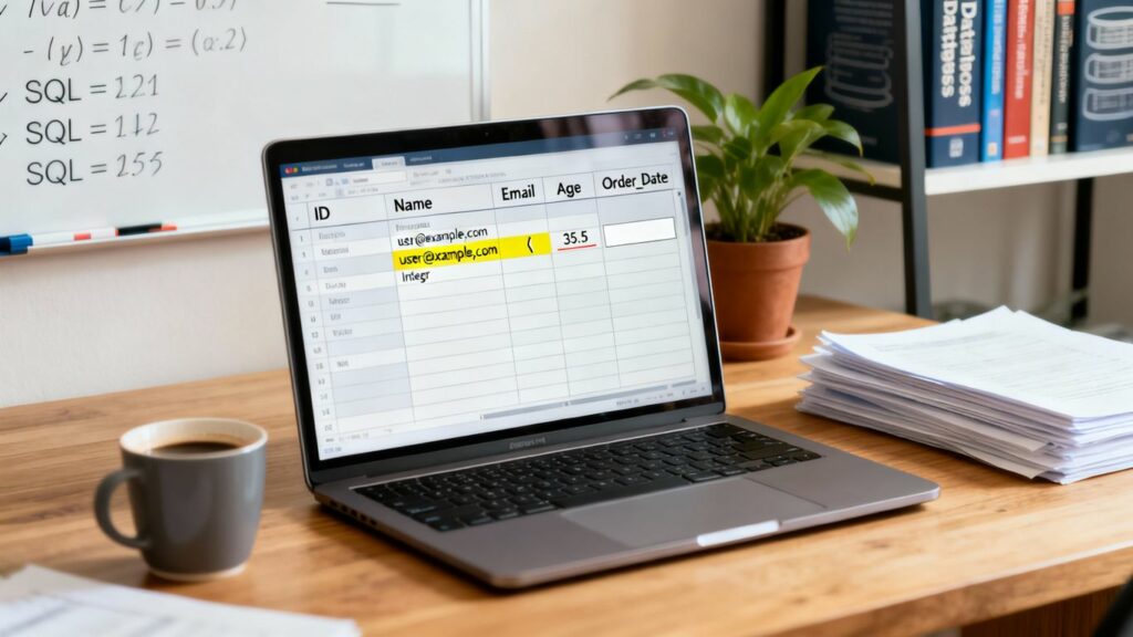 Errores comunes en tablas de bases de datos.