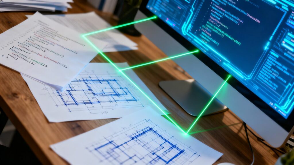 Etapas del desarrollo de software en un diagrama abstracto.
