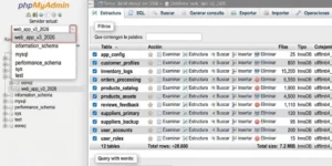 Interfaz para crear una base de datos en Mysql
